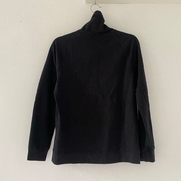 Black Mock-Neck Sweatshirt Sweater - Picture 3 of 4
